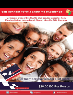 V Express Bus Club Shuttle Booking Form