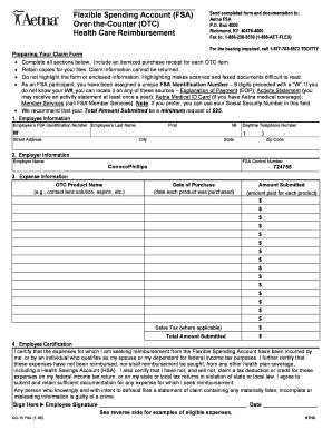 FSA Over-the-Counter Expense Reimbursement Form