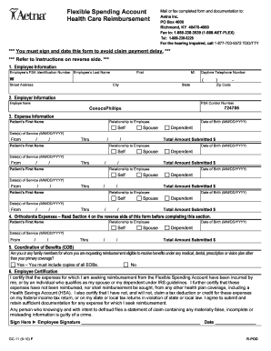 Flexible Spending Account Health Care Reimbursement Form