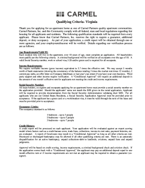 Virginia Apartment Rental Application