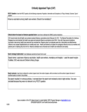 Clinical Appraisal Topic Form
