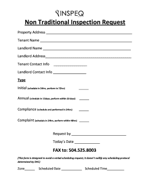 Non-Traditional Inspection Request Form