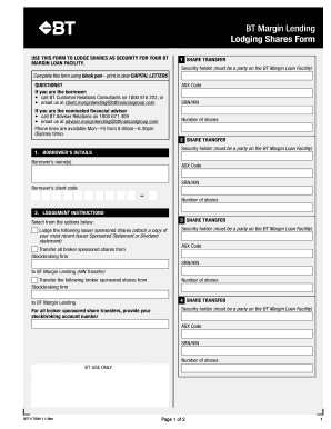 BT Margin Loan Share Transfer Form