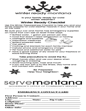 Winter Ready Checklist