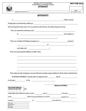 Philippines Affidavit Form