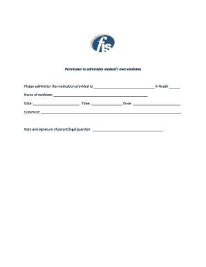 Permission to Administer Student's Own Medicine