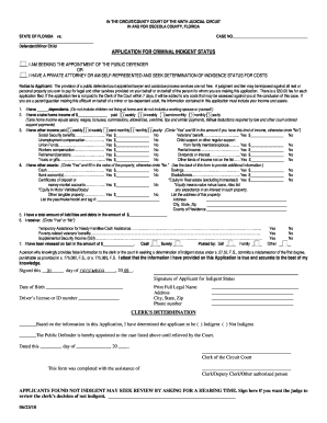 Application for Criminal Indigent Status