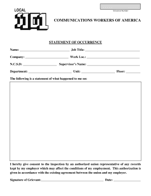 Grievance Statement Form