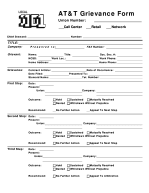 AT&T Grievance Form