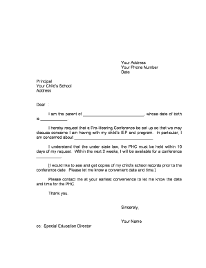 Request for Pre-Hearing Conference