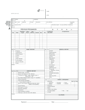 Prenatal Medical History Form