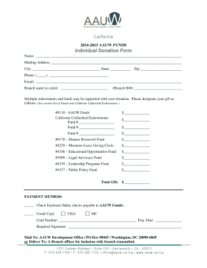 California AAUW Funds Donation Form