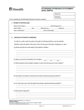 Fillable Online ATTENDING PHYSICIANS STATEMENT STILL BIRTH Fax Email ...