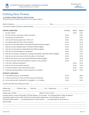 Clothing Store Product Application