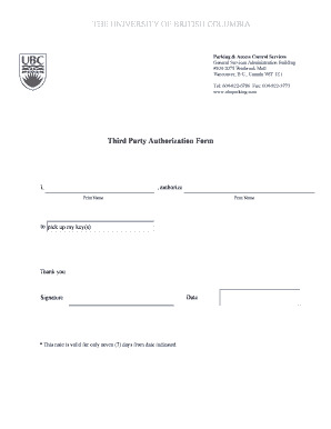 Third Party Authorization Form
