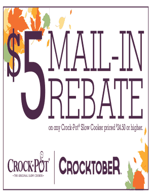 Crock-Pot Slow Cooker Mail-In Rebate Form