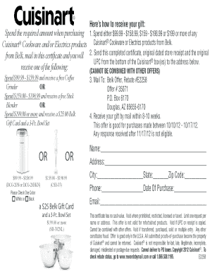 Cuisinart Rebate Certificate