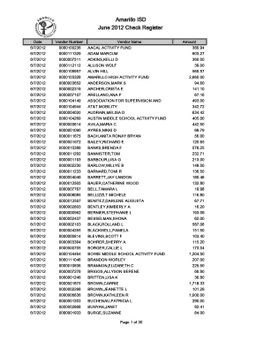 Amarillo ISD June 2012 Check Register - amaisdorg - web2 amaisd