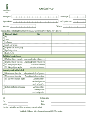Hungarian Cash Register Member Data Modification Form