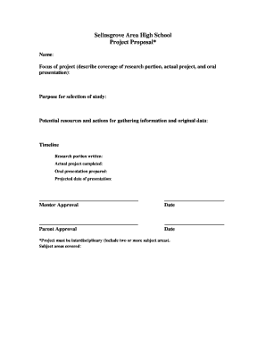High School Project Proposal