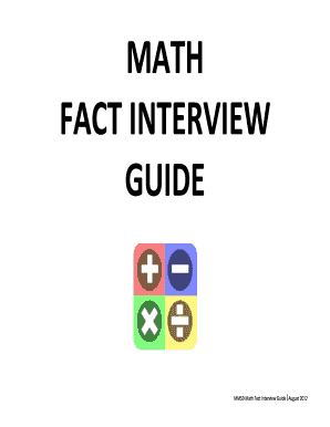 Acknowledgement for mathematics - MMSD Math Fact Interview Guide August 2012 - Mathematics - math madison k12 wi