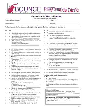 Formulario de Historial Médico
