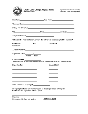 Credit Card Charge Request Form