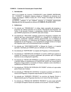 Codice acuerdo de licencia para usuario final