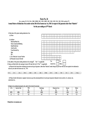 Form 26 Annual Return of Tax Deduction