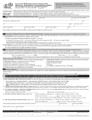 MSC Health Benefits Buy-Out Waiver Program Enrollment Form