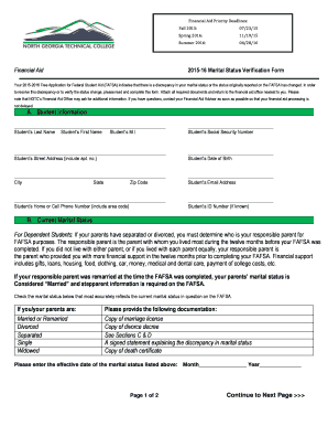 2015-16 Marital Status Verification Form