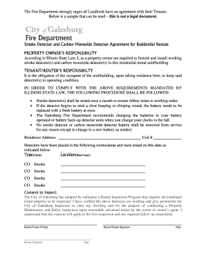 Smoke Detector and Carbon Monoxide Detector Agreement