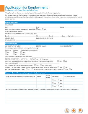 Employment Application Form