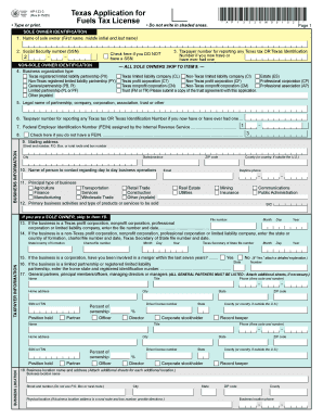Texas Application for Fuels Tax License