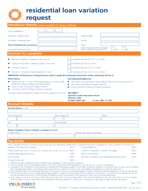 Residential Loan Variation Request Form