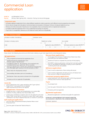 Commercial Loan Application Form