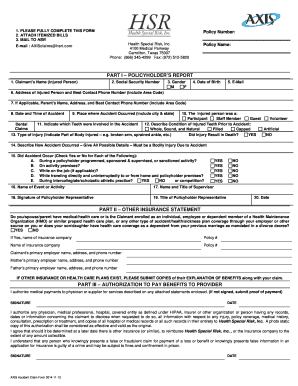 AXIS Accident Claim Form