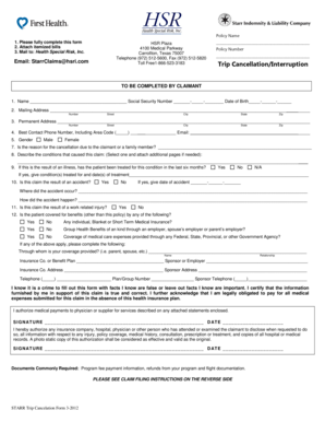 Trip Cancellation Form