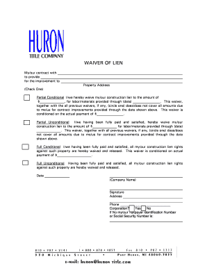 Waiver of Lien Form