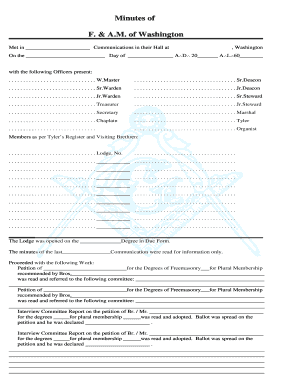 Freemasonry Meeting Minutes Template