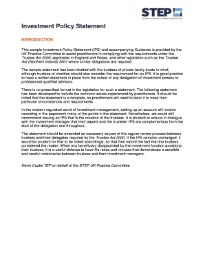 Investment Policy Statement Template
