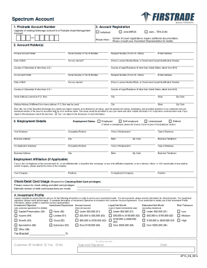Spectrum Account Application Form