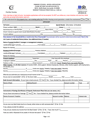 Parkside Studios Rental Application