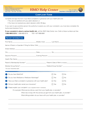 Alliance Grievance Complaint Form