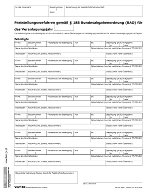 Österreichische Steuerfeststellungsformular