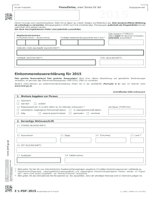 Österreichische Einkommensteuererklärung Formular E 1