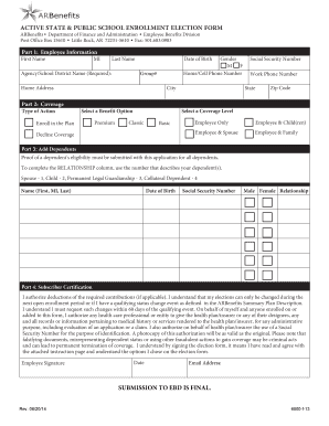 Arkansas Public School Employee Health Insurance Election Form