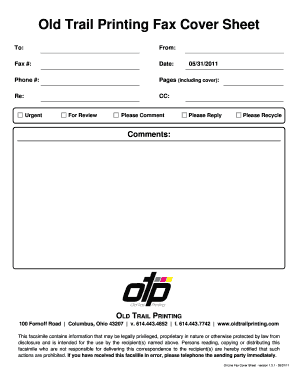 Fax Cover Sheet