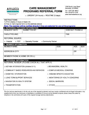 Care Management Programs Referral Form