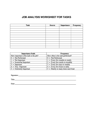 Job AnalysisAccomplishmentsRating Schedule Worksheets Job AnalysisAccomplishmentsRating Schedule Worksheets